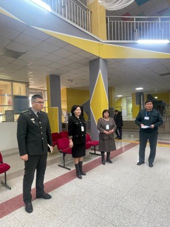 Шымкент қаласының білім мекемелері мен басқа да ұйымдардағы эвакуациялық жиналу пунктерін  іс - жүзінде жайып көрсету жаттығулары